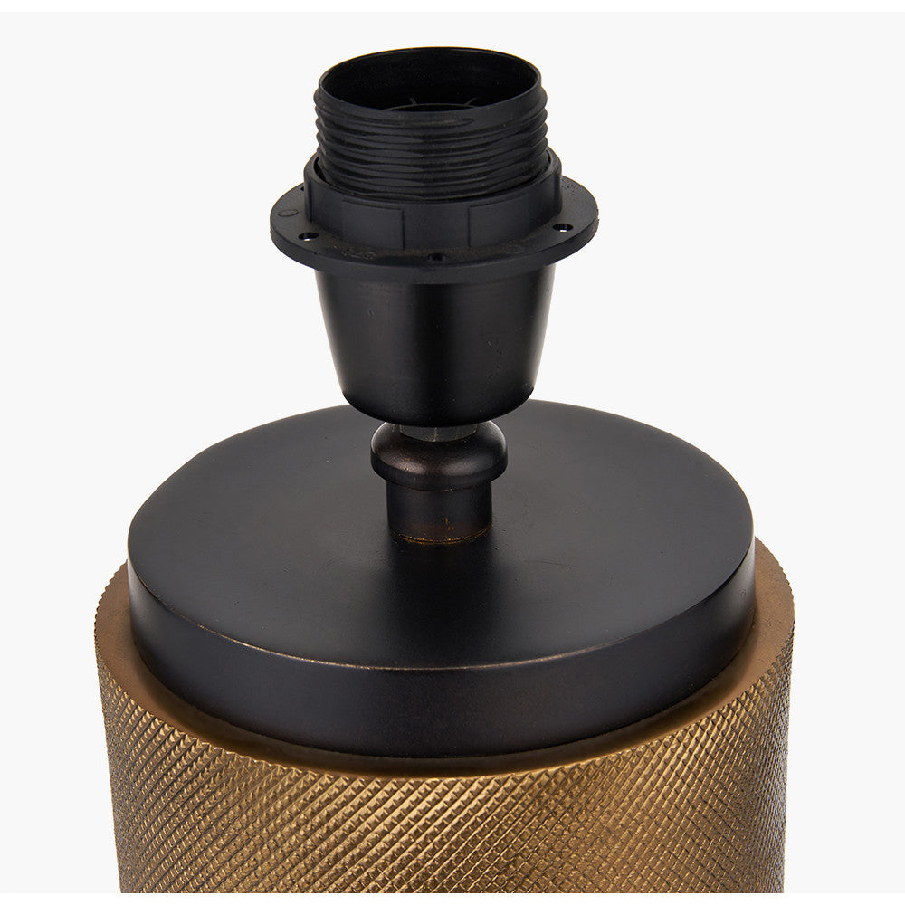 Aurelio Brass & Black Metal Textured Table Lamp - Base Only